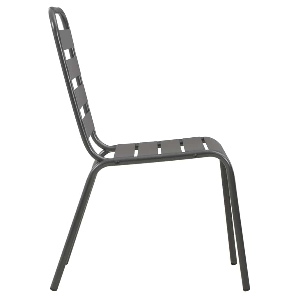 Stackable Patio Dining Chairs Set of 2 Dark Grey Steel Z626269