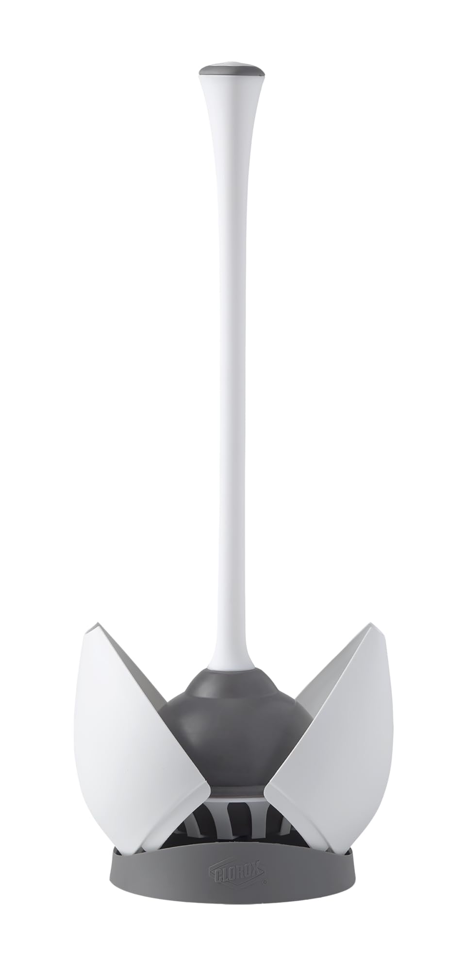 Heavy-Duty Toilet Plunger with Hideaway Holder, White P636