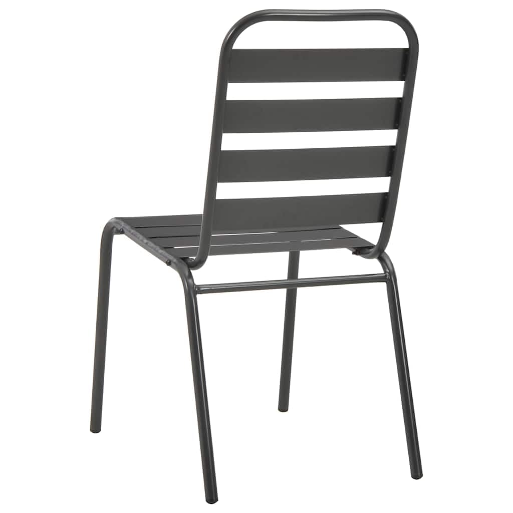 Stackable Patio Dining Chairs Set of 2 Dark Grey Steel Z626269