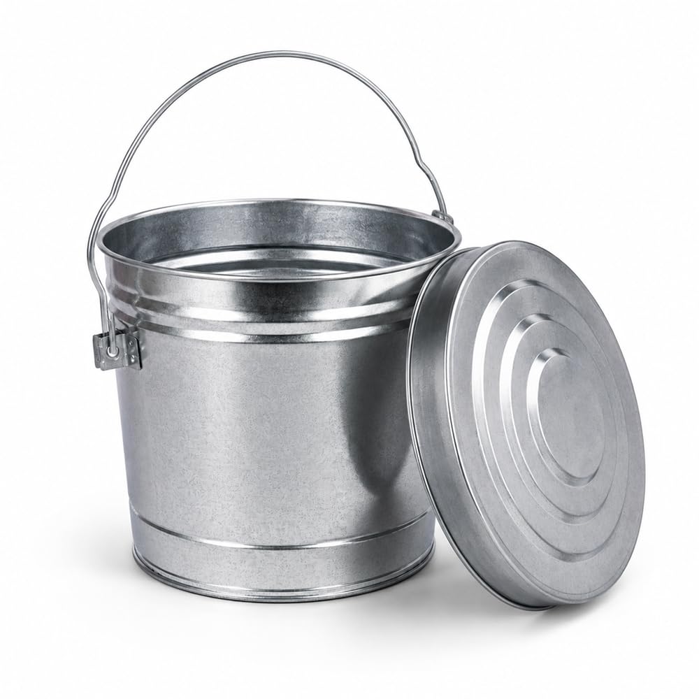 6 Gallon Galvanized Steel Can with Locking Lid C34742