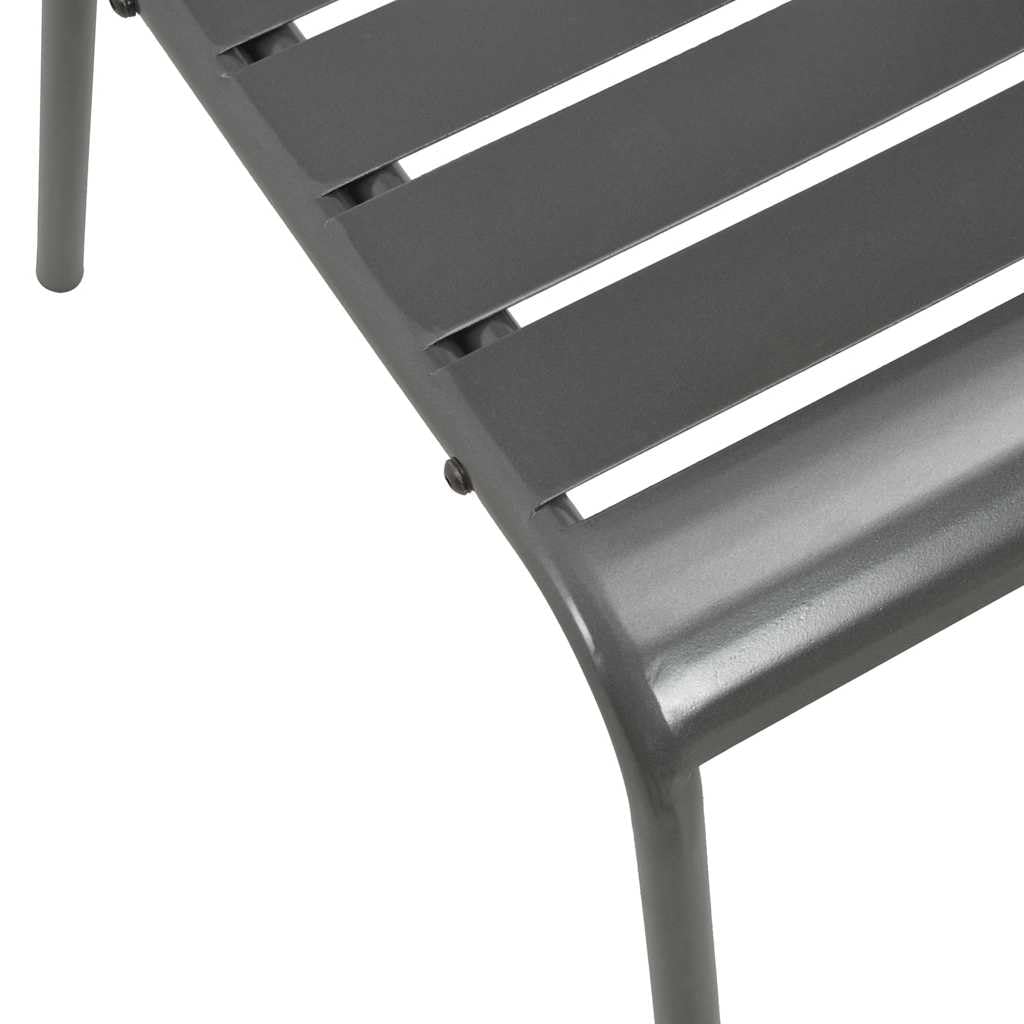 Stackable Patio Dining Chairs Set of 2 Dark Grey Steel Z626269