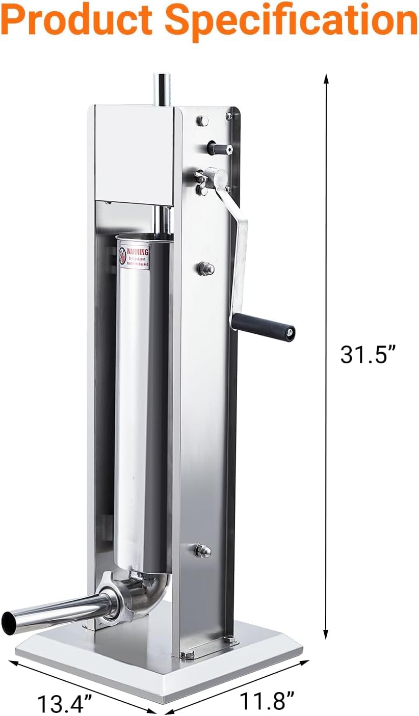 15L Sausage Stuffer with 5 Stainless Steel Tubes R7623
