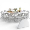 6 Ft Round Bi-Fold Folding Table with 10 Chairs M317727