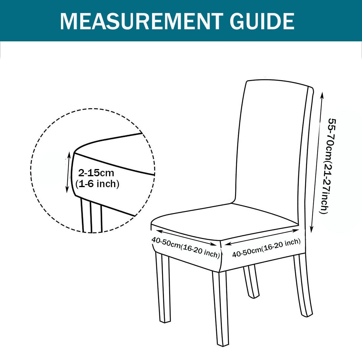 Pu Leather Waterproof Oilproof Stretch Dining Chair Covers 2 PCS B912