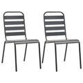 Stackable Patio Dining Chairs Set of 2 Dark Grey Steel Z626269