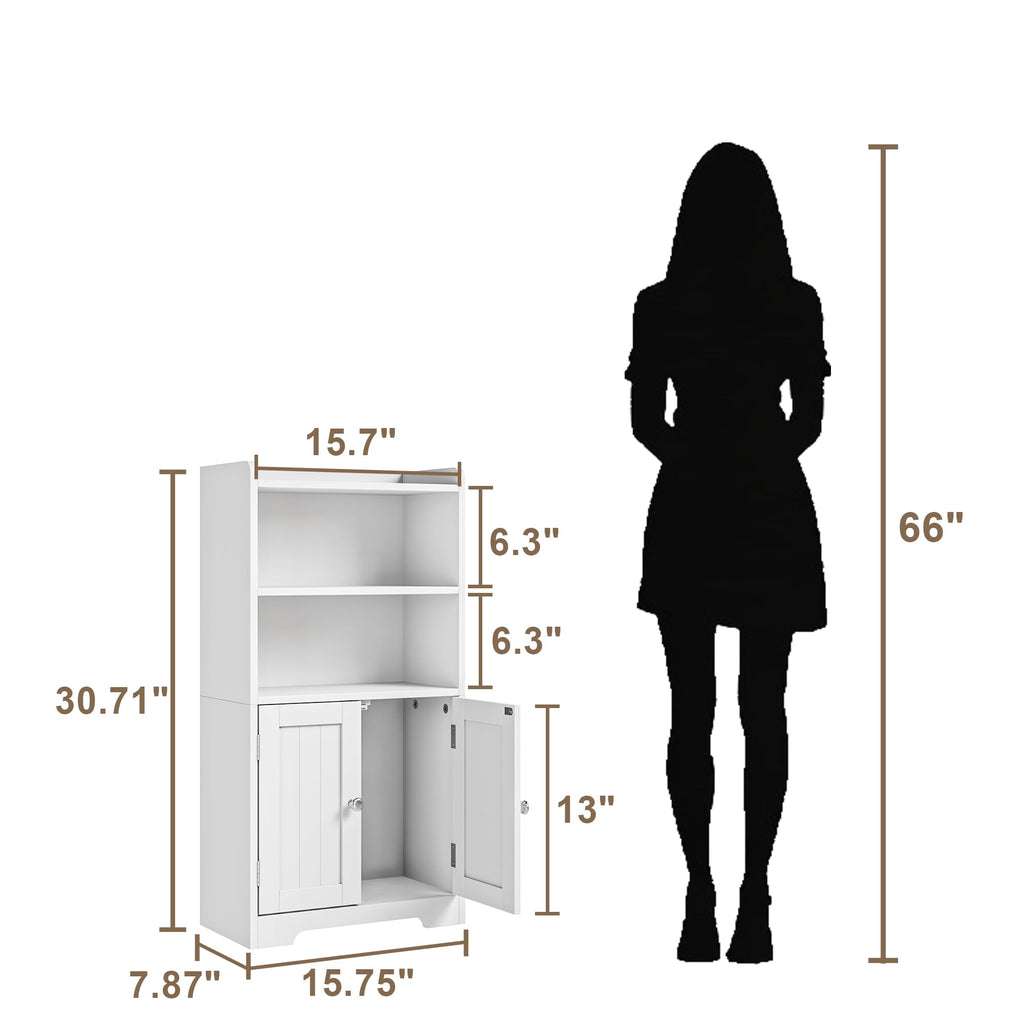 Small Bathroom Storage Cabinet with 2 Door and Shelves E89738