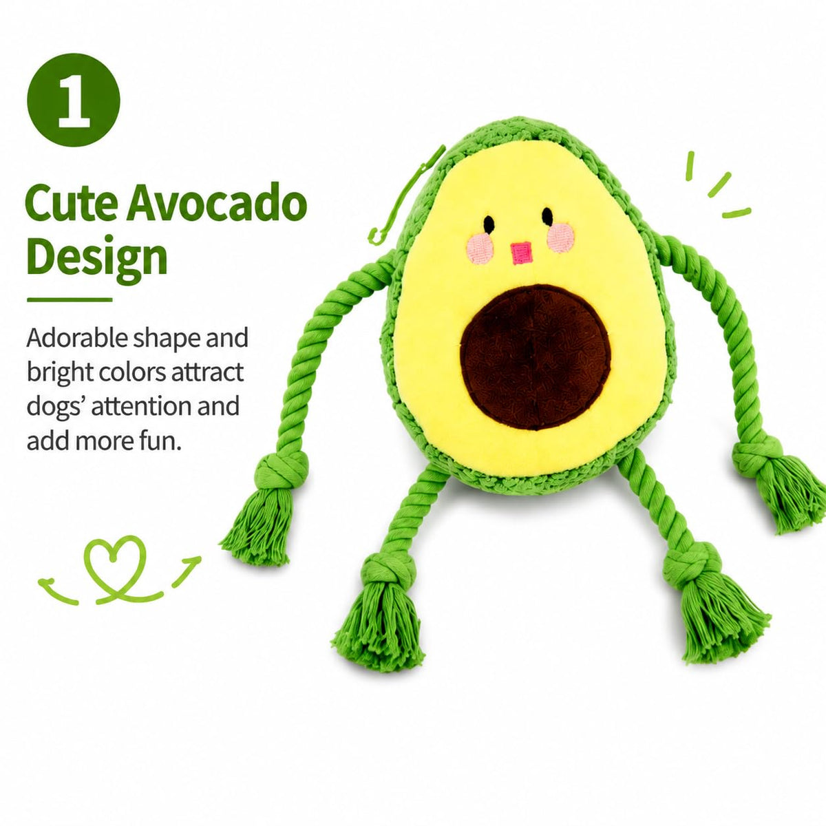 Avocado Rope Plush Dog Toy S13770