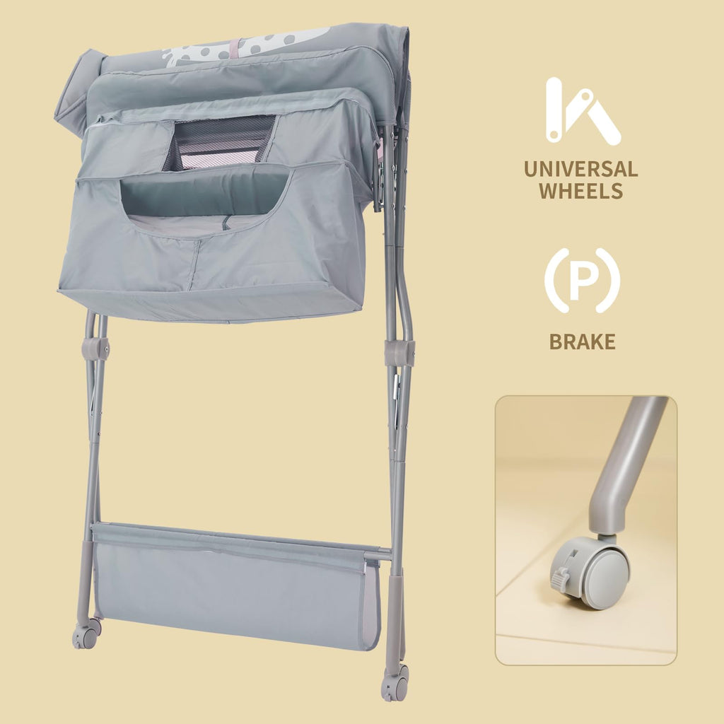 Foldable Baby Changing Table with Wheels T877