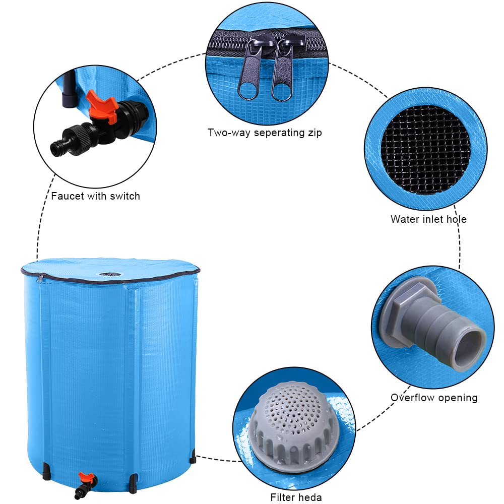 50 Gallon Blue Collapsible Rain Barrel I33087