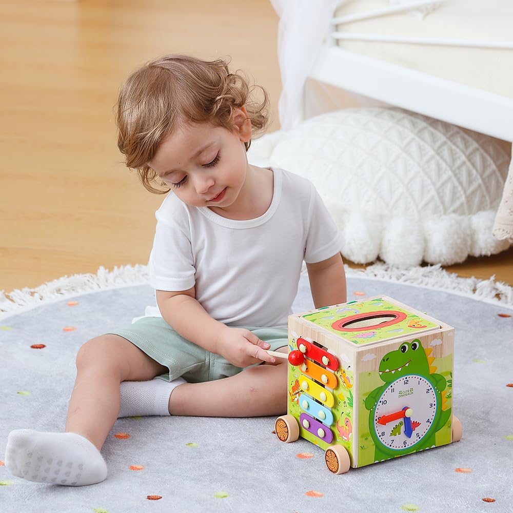 Montessori Wooden Activity Cube Toys F2729