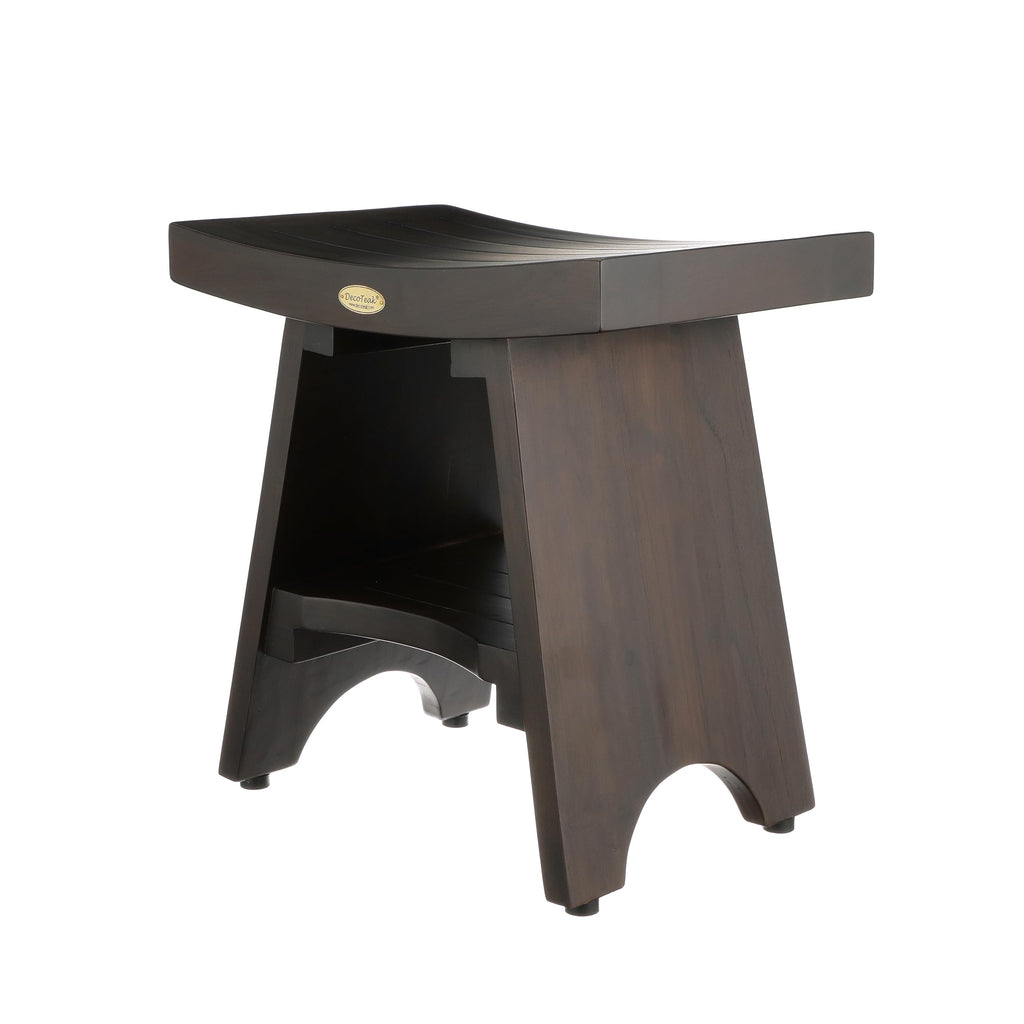 18" Solid Teak Shower Bench with Adjustable Feet D257