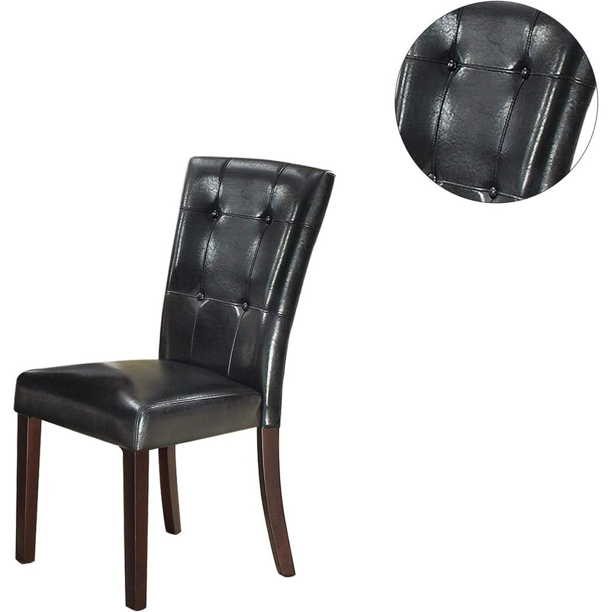 Black Faux Leather Parson Chairs Set of 2 H760897