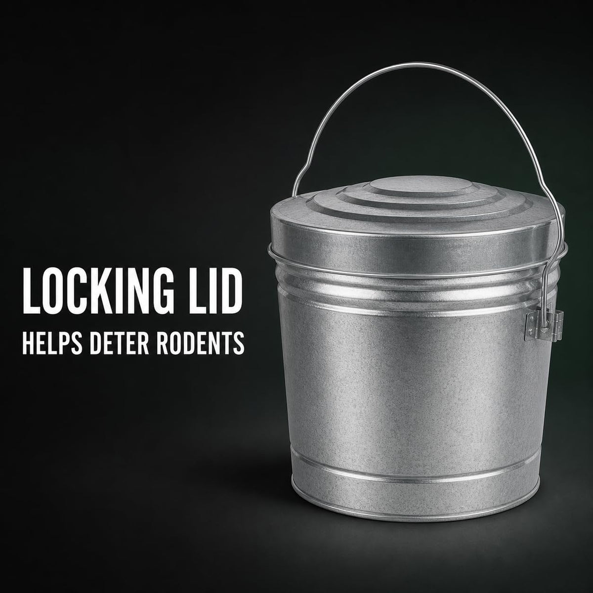 6 Gallon Galvanized Steel Can with Locking Lid C34742