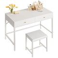 White Desk with 2 Drawers Q677