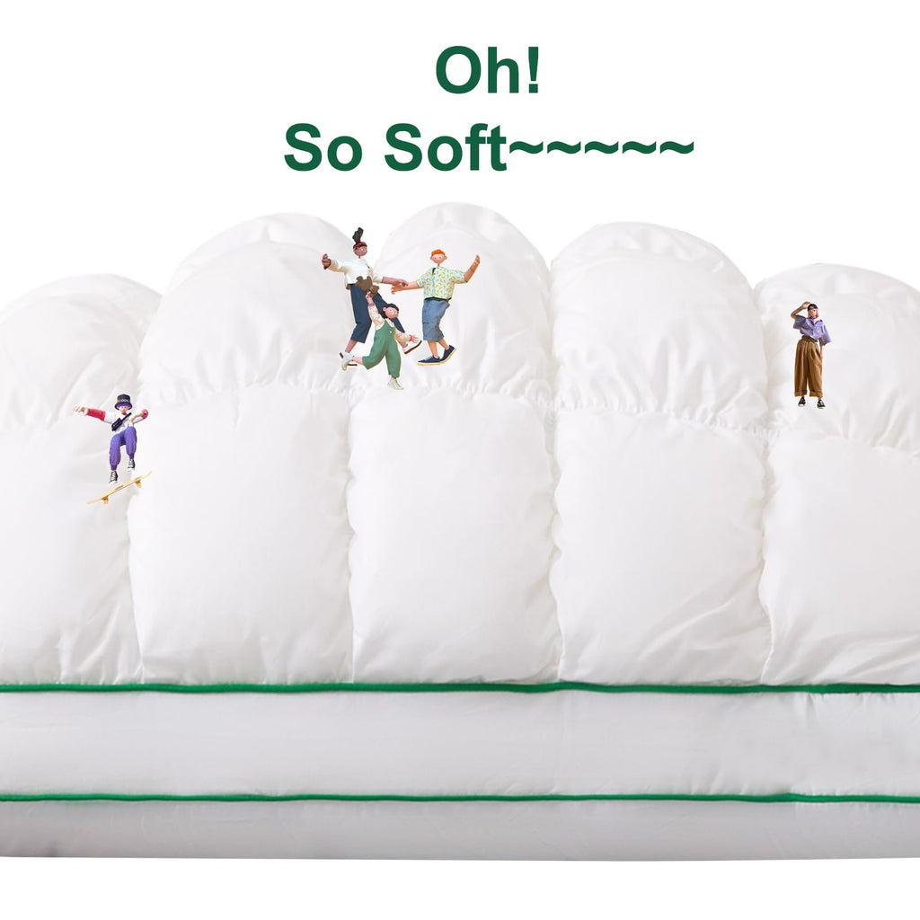 Fluffy Support Bed Pillow Queen Size Set of 2 White H366