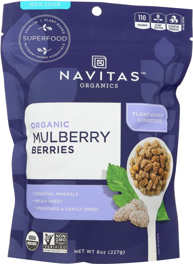 Organic Sun-Dried White Mulberries 8 oz Pack of 4 V67184
