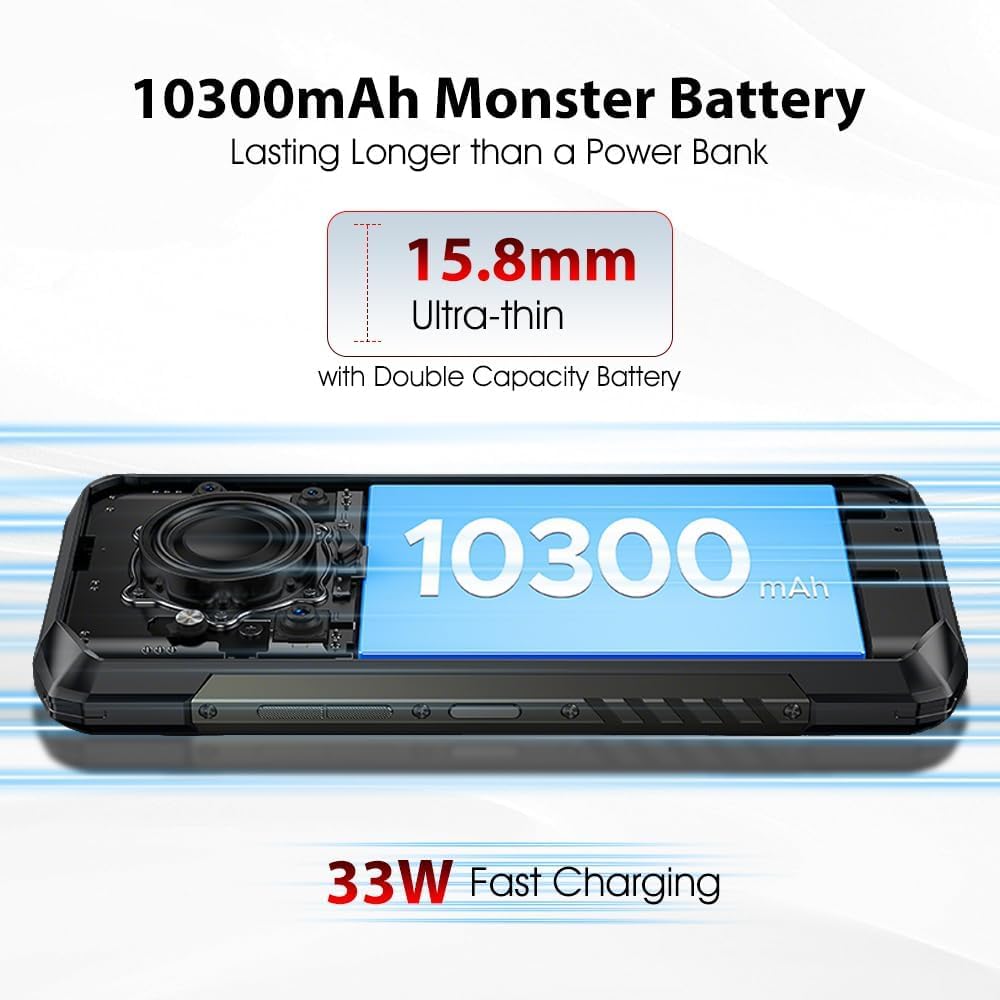 Rugged 5G Smartphone 10300mAh 256GB Black M9394