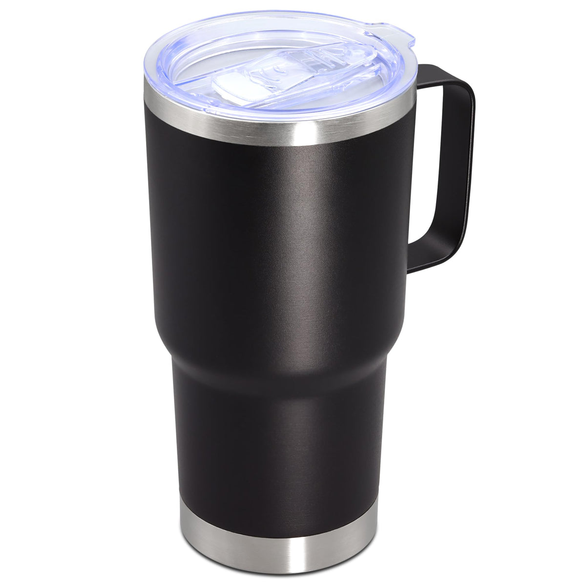 20 oz Black Tumbler with Handle and Lid Z386