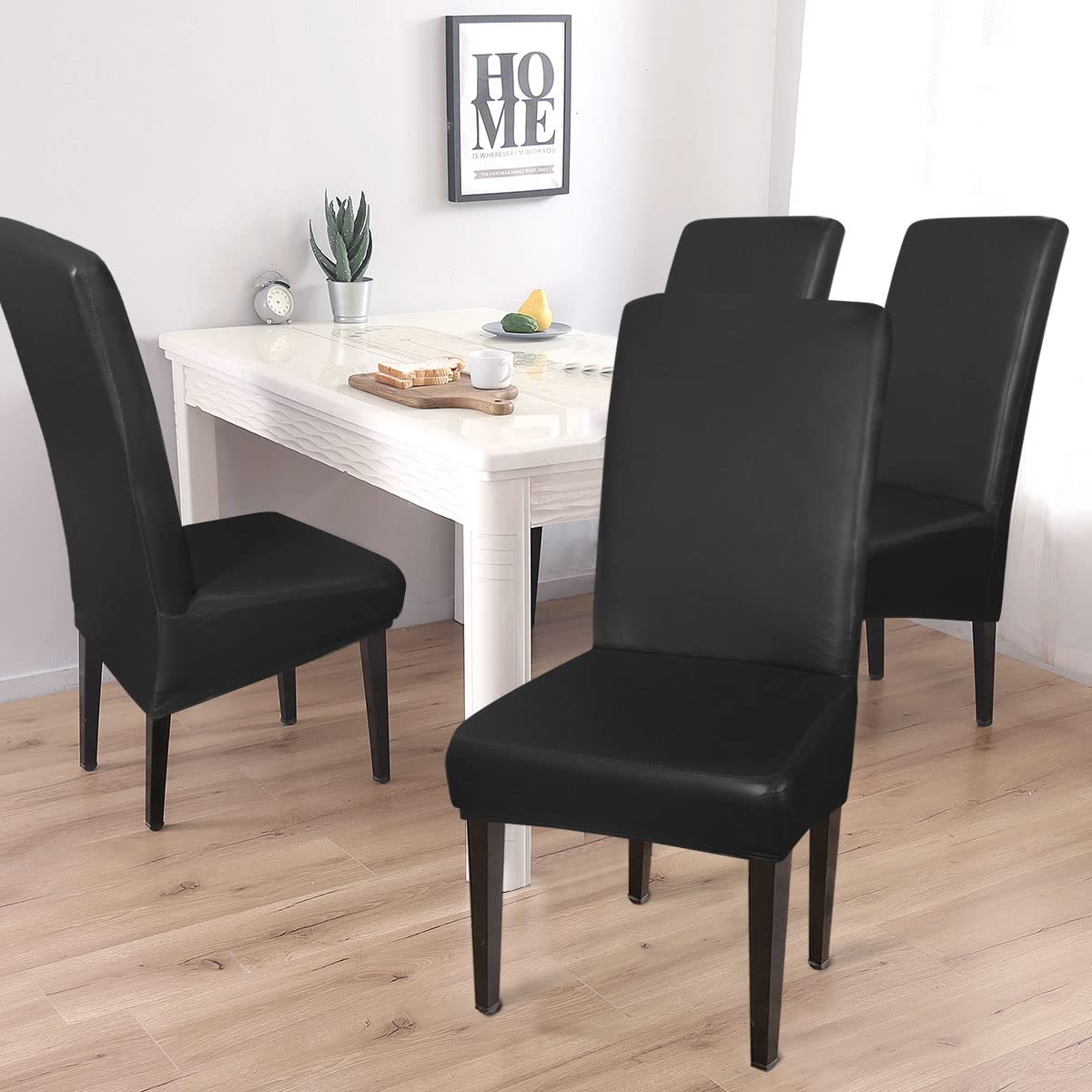 Pu Leather Waterproof Oilproof Stretch Dining Chair Covers 2 PCS B912