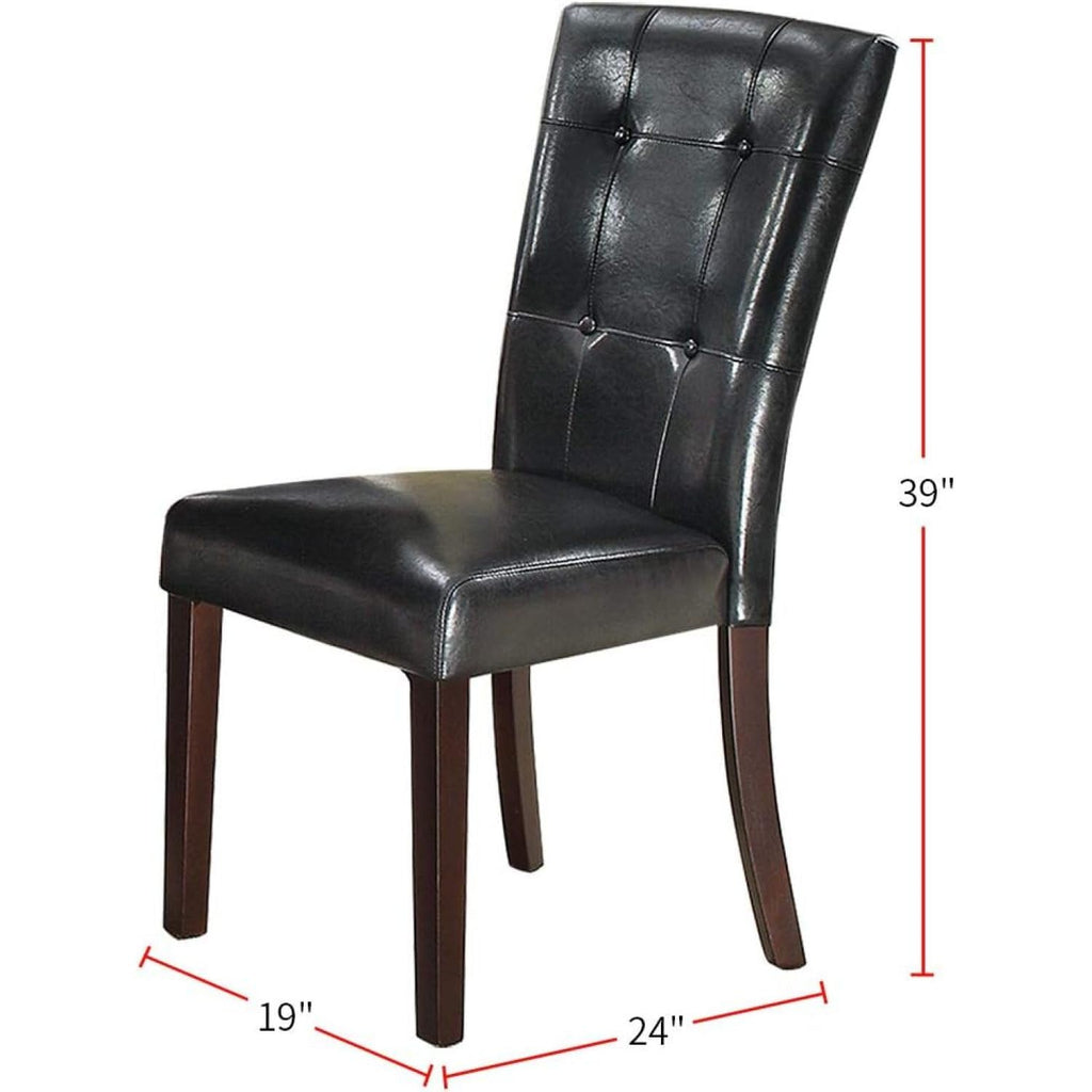 Black Faux Leather Parson Chairs Set of 2 H760897