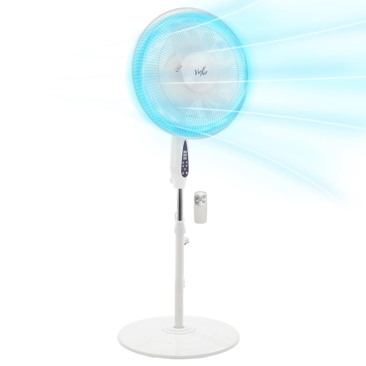 16 Inch 3 Speed Oscillating Stand Fan with Timer and Remote Control S9491