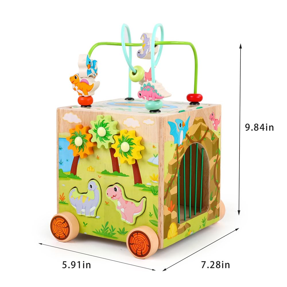 Montessori Wooden Activity Cube Toys F2729