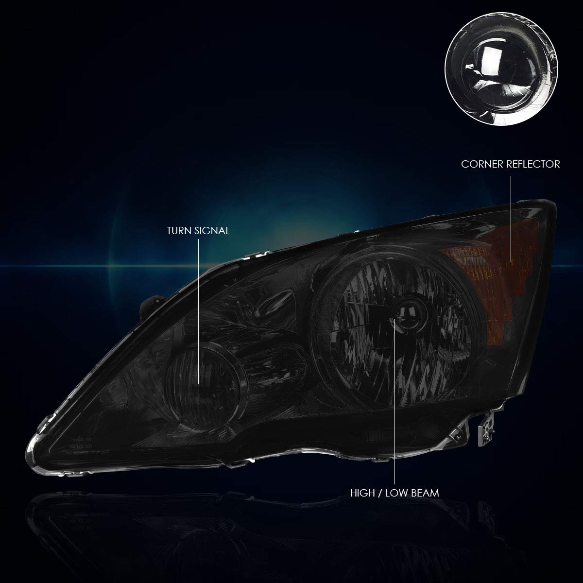 Headlights Assembly Pair of Replacement Headlamps with Amber Corner Z458536