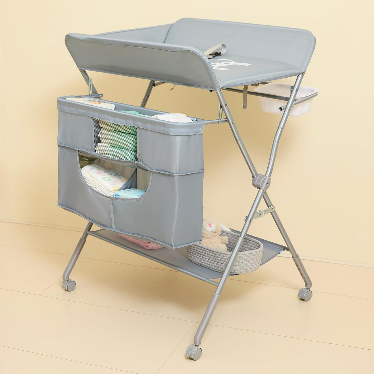 Foldable Baby Changing Table with Wheels T877