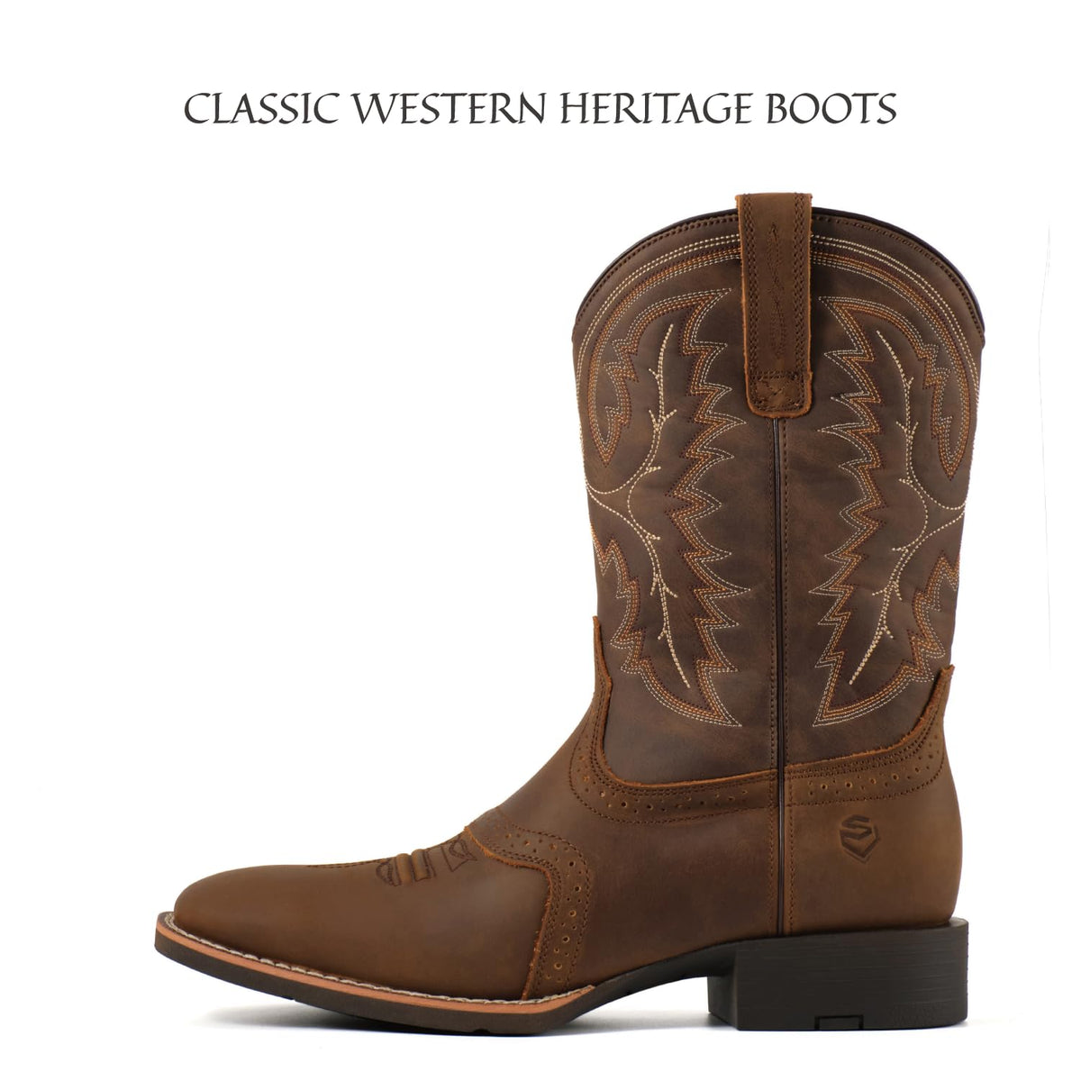 Western Cowboy Boots Square Toe with Embroidery A670862
