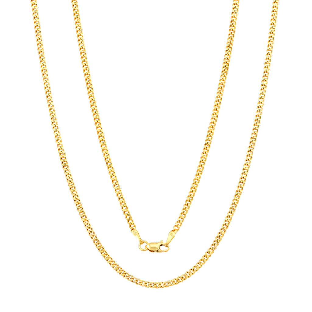 14K Gold Cuban Link Chain Necklace with Lobster Clasp V1230