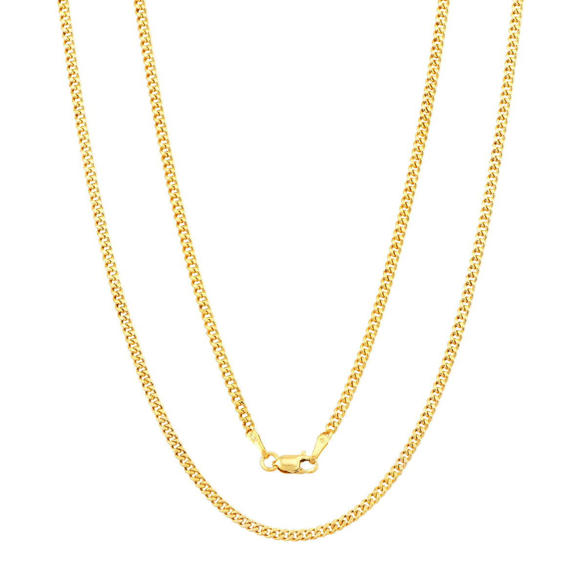 14K Gold Cuban Link Chain Necklace with Lobster Clasp V1230