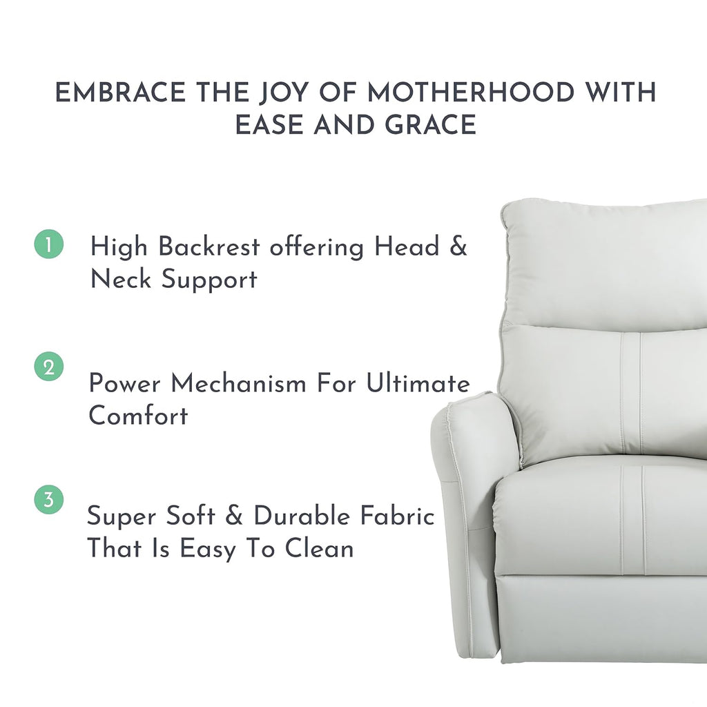 Power Swivel Rocker Recliner Chair Light Gray I320