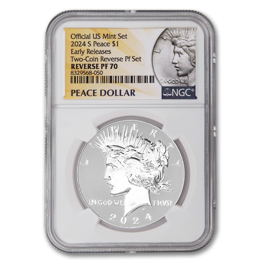 Set of 2 American Silver Morgan and Peace Dollar F6820