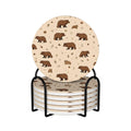 6-Piece Set of Absorbent Ceramic Coasters with Cork Backing M3687