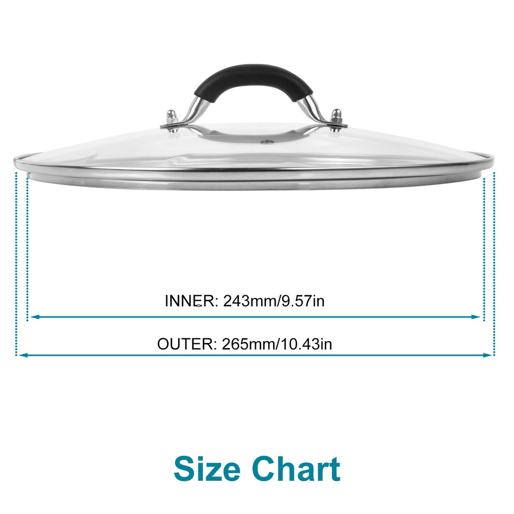 10.25 Inch Tempered Glass Lid with Steam Vent B9099
