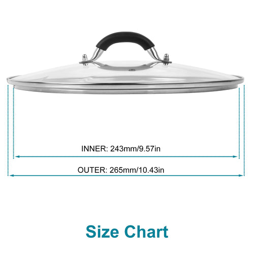 10.25 Inch Tempered Glass Lid with Steam Vent B9099