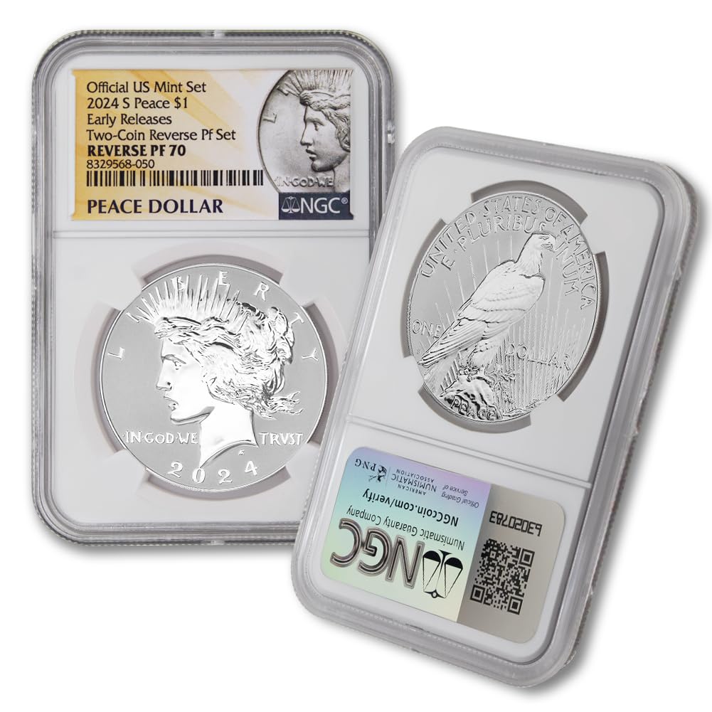 Set of 2 American Silver Morgan and Peace Dollar F6820