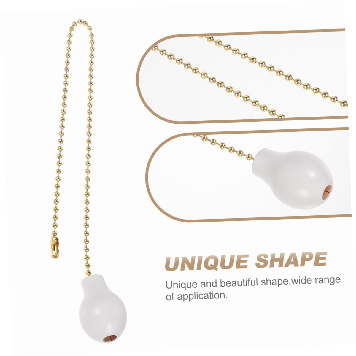 Wooden Gourd Shape Light Pull Chains 4Pcs 12 Inch J465