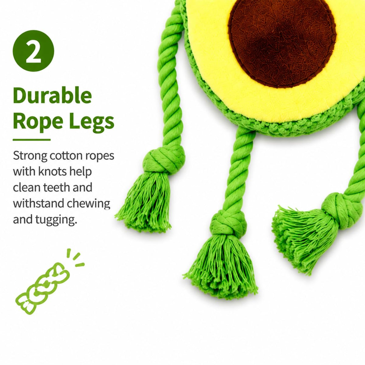 Avocado Rope Plush Dog Toy S13770