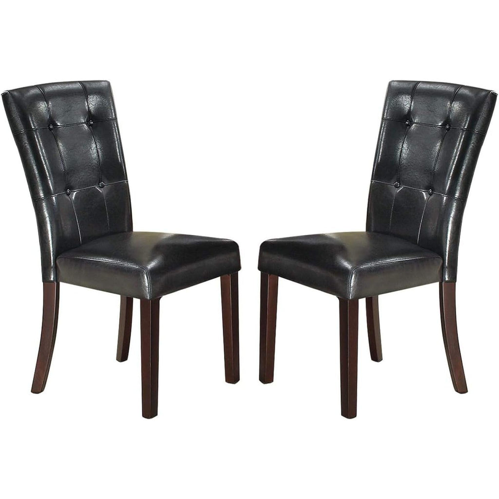 Black Faux Leather Parson Chairs Set of 2 H760897