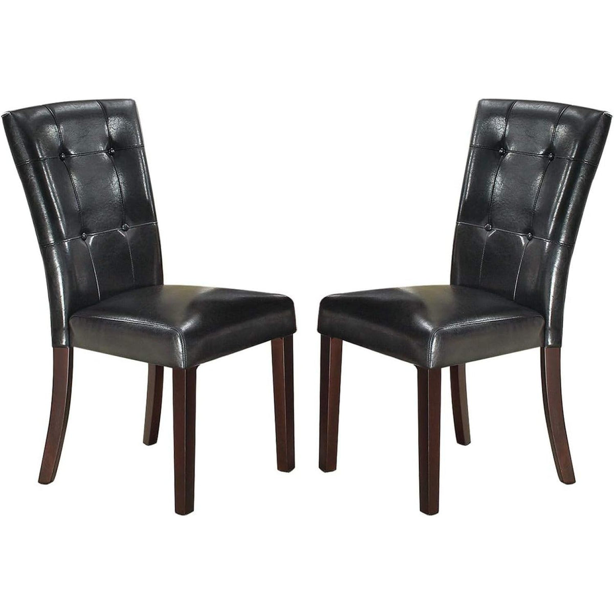 Black Faux Leather Parson Chairs Set of 2 H760897