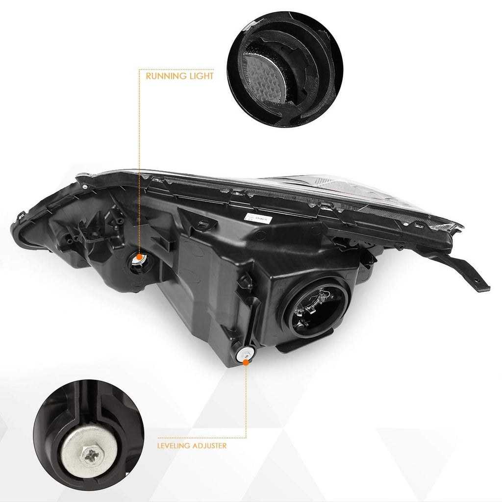 Headlights Assembly Pair of Replacement Headlamps with Amber Corner Z458536
