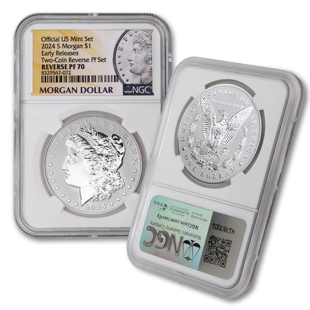 Set of 2 American Silver Morgan and Peace Dollar F6820