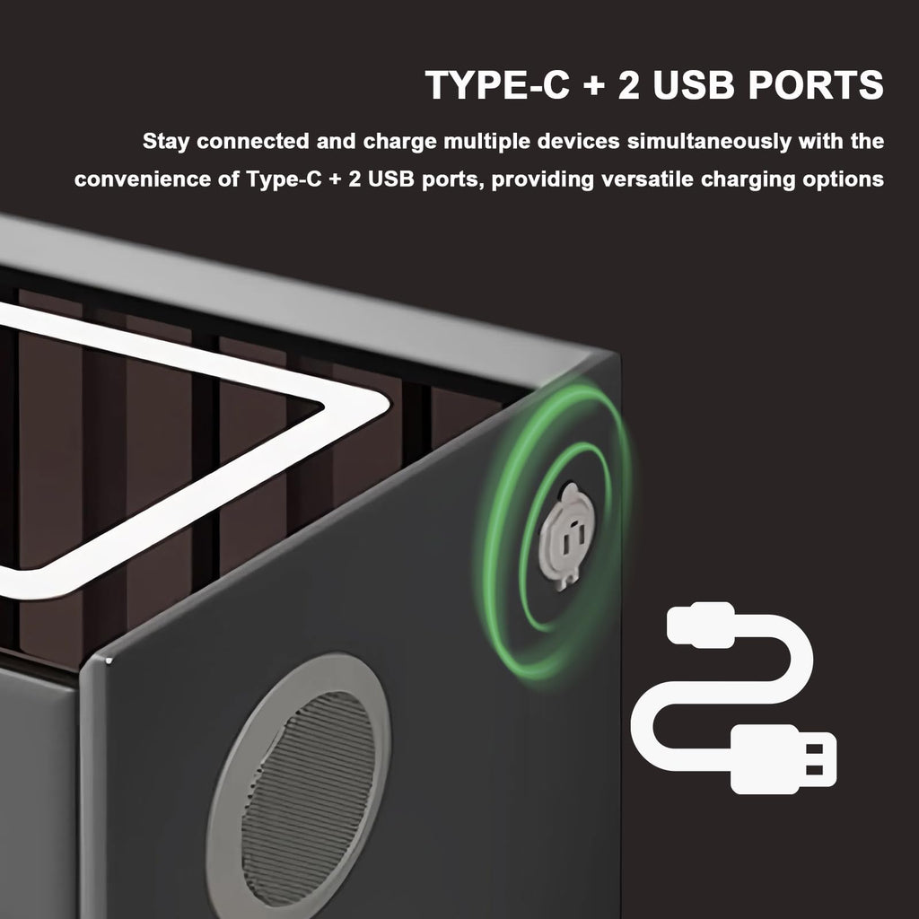 White 3 Drawer Nightstand with Fingerprint Lock and Wireless Charging F7764