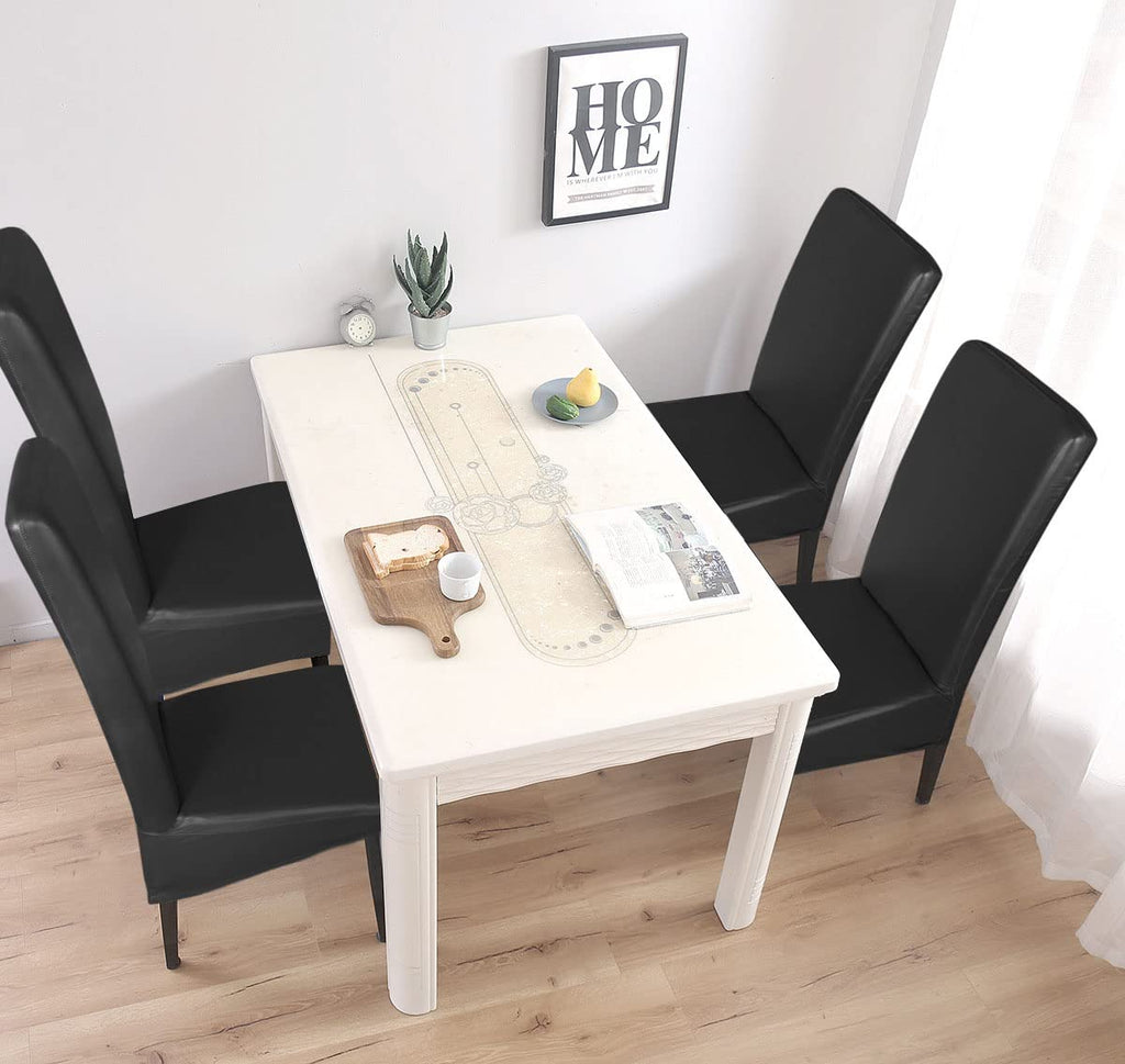 Pu Leather Waterproof Oilproof Stretch Dining Chair Covers 2 PCS B912
