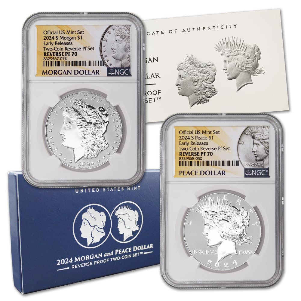 Set of 2 American Silver Morgan and Peace Dollar F6820