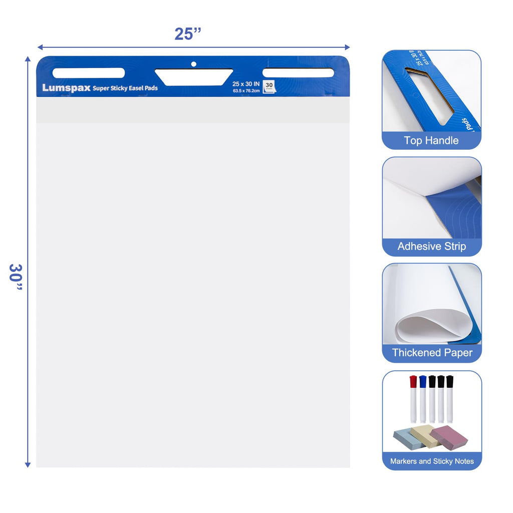 Bleedproof Self-Adhesive Easel Pads 25 x 30 Inches 3 Pads W448842