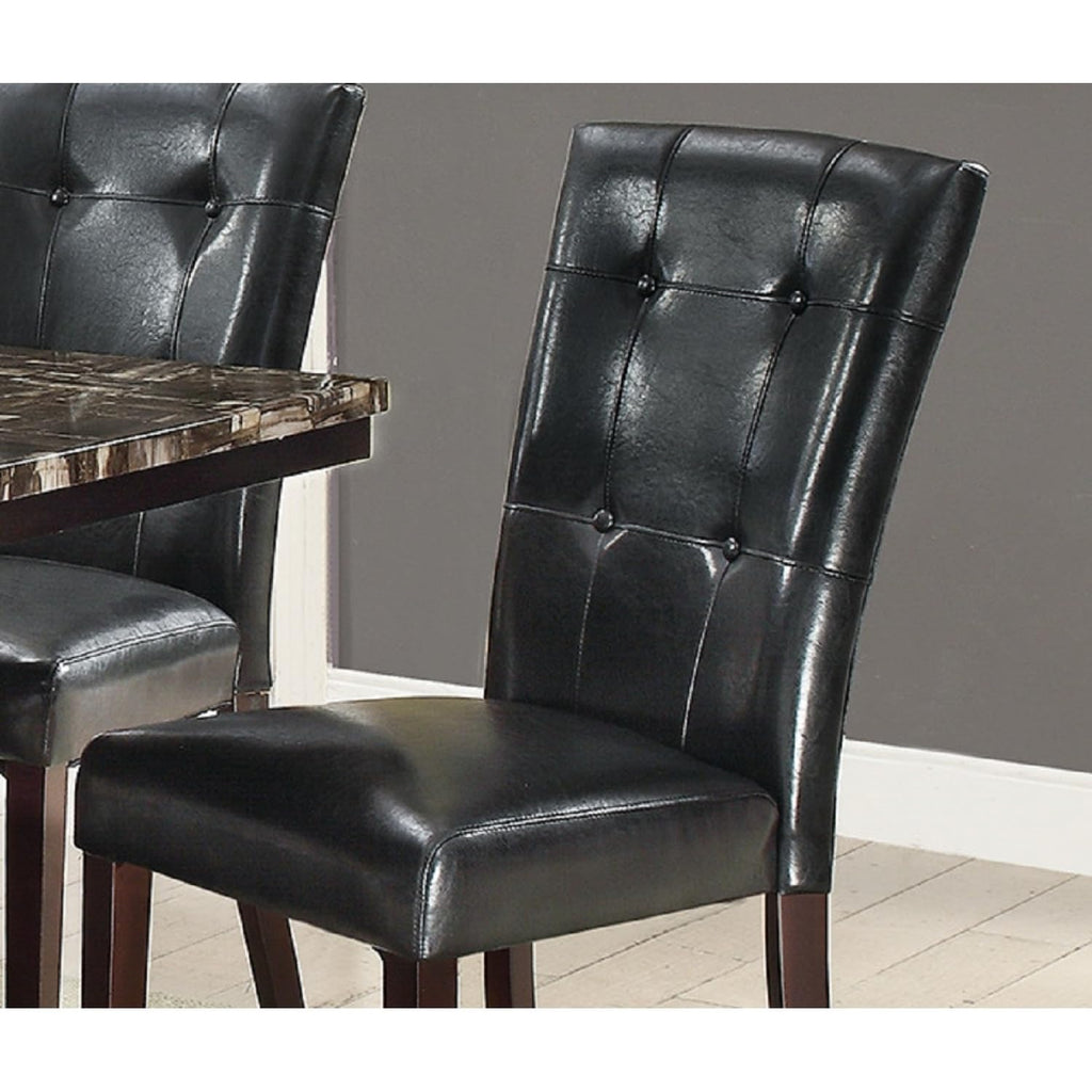 Black Faux Leather Parson Chairs Set of 2 H760897