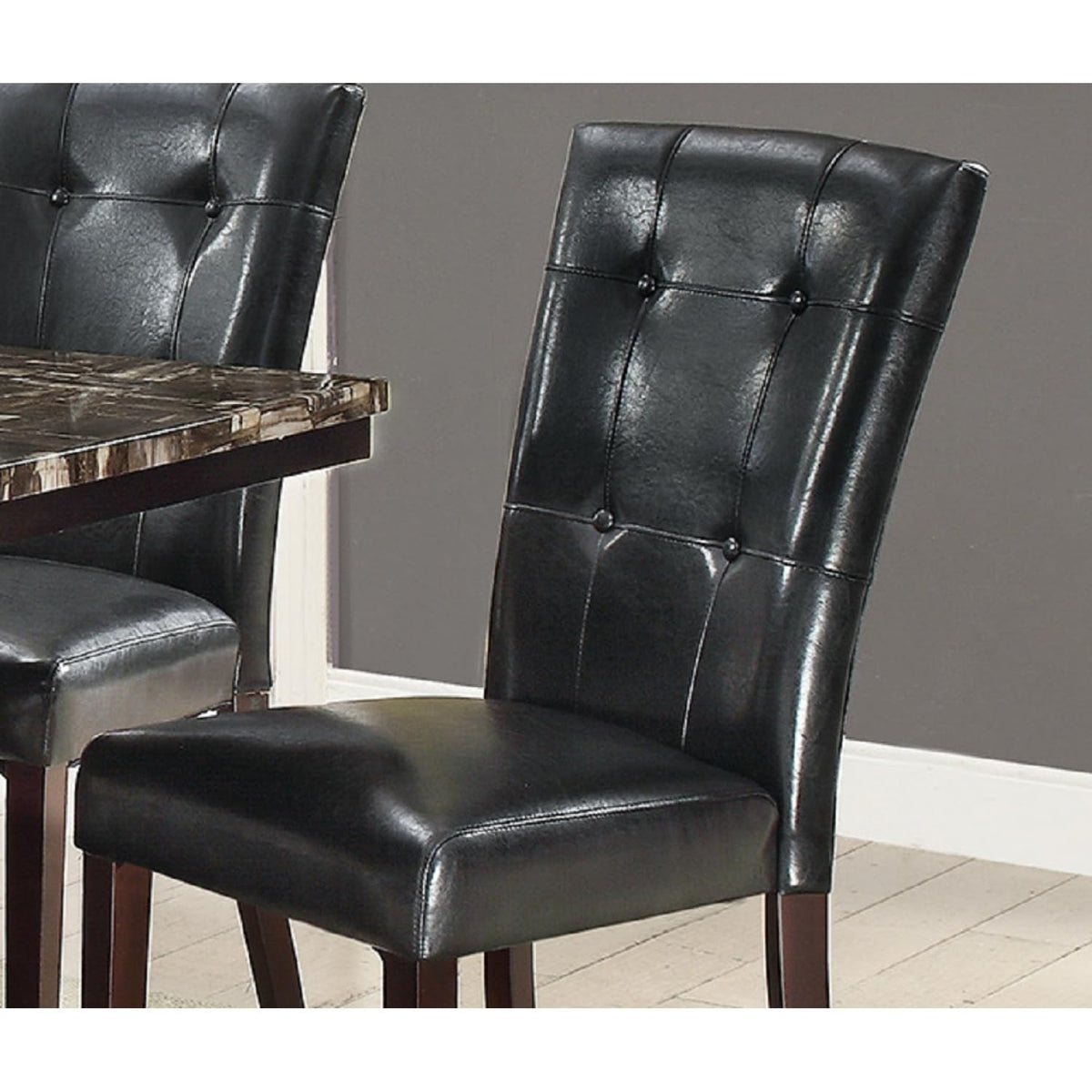 Black Faux Leather Parson Chairs Set of 2 H760897