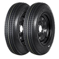 2-Pack Trailer Tire On Rim 5.30-12 4 Lug 12 in Wheels Load Range C Black F838904
